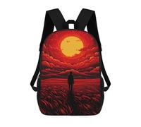 sinyumoney 3D Printed Red Sky Adventure School Bag Boys Girls Children's 17inch Backpack School Backpack Casual Fashion Backpack for in School Or Travel
