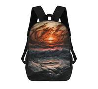 sinyumoney 3D Printed Red Sunset And Sea School Backpack for Kids Children's 17inch Backpacks Boy Girl Book Bags Kids School Bag
