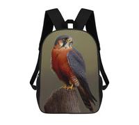 sinyumoney 3D Printed Rednecked Falcon Oil Paint School Bag Boys Girls Children's School Backpack Casual Fashion Backpack for in School Or Travel 17inch
