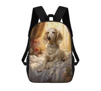 sinyumoney 3D Printed Regal Canine Elegance School Bag Boys Girls Children's School Backpack Casual Fashion Backpack for in School Or Travel 17inch