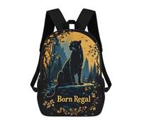 sinyumoney 3D Printed Regal Panther in Moonlight Children Backpacks Kids Cute School Backpack Outdoor Casual Daypack for Boys Middle School Students 17inch
