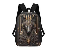sinyumoney 3D Printed Regal Wolf Portrait -1 School Backpack With Big Pockets for Kids Children's Backpacks Boy Girl Book Bags Kids School Bag 17inch