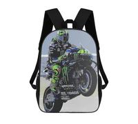 sinyumoney 3D Printed Rider in Action on Yamaha Motorcycle School Backpack With Big Pockets for Kids Children's Backpacks Boy Girl Book Bags Kids School Bag 17inch