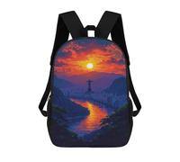 sinyumoney 3D Printed Rio De Janeiro Sunset School Backpack for Kids Children's 17inch Backpacks Boy Girl Book Bags Kids School Bag