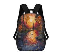 sinyumoney 3D Printed River of Ducks School Backpack for Kids Children's 17inch Backpacks Boy Girl Book Bags Kids School Bag