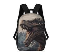 sinyumoney 3D Printed Roaring Mountain Dragon Children School Backpack Fashion Rucksack Casual Travel 17inch Backpacks Large Capacity Daypack for Boys Girls