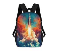 sinyumoney 3D Printed Rocket Launch Into Space -1 Children Backpacks Kids Cute School Backpack Outdoor Casual Daypack for Boys Middle School Students 17inch