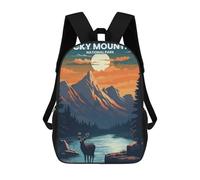 sinyumoney 3D Printed Rocky Mountain School Backpack With Big Pockets for Kids, Children's Backpacks Book Bags Kids School Bag 17inch