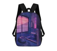 sinyumoney 3D Printed Room Japan Painting Children Backpacks Kids Cute School Backpack Outdoor Casual Daypack for Boys Middle School Students 17inch