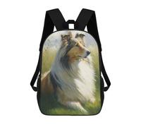 sinyumoney 3D Printed Rough Collie Style 3 School Book Bags Fashion Kids Large Capacity Backpack Children School Bag Travel Rucksacks 17inch
