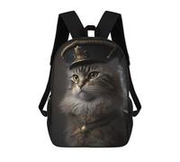 sinyumoney 3D Printed Royal Cat Portrait Children Backpacks Kids Cute School Backpack Outdoor Casual Daypack for Boys Middle School Students 17inch