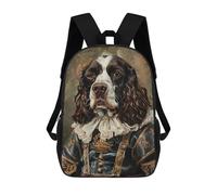 sinyumoney 3D Printed Royal Cocker Spaniel Portrait Children School Backpack Fashion Rucksack Casual Travel 17inch Backpacks Large Capacity Daypack for Boys Girls