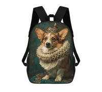 sinyumoney 3D Printed Royal Corgi Portrait School Backpack for Kids Children's 17inch Backpacks Boy Girl Book Bags Kids School Bag