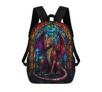 sinyumoney 3D Printed Ruby Scalebreaker Dragon School Backpack With Big Pockets for Kids, Children's Backpacks Book Bags Kids School Bag 17inch