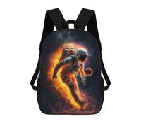sinyumoney 3D Printed Running Astronaut in Space Children's 17inch School Backpack for Kids High Capacity Travel Rucksacks Fashion Book Bags Kids School Bag