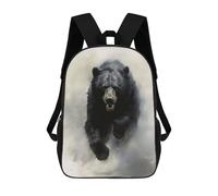 sinyumoney 3D Printed Running Black Bear Children Backpacks Kids Cute School Backpack Outdoor Casual Daypack for Boys Middle School Students 17inch