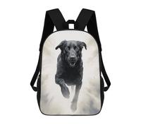 sinyumoney 3D Printed Running Black Dog Children's 17inch School Backpack for Kids High Capacity Travel Rucksacks Fashion Book Bags Kids School Bag