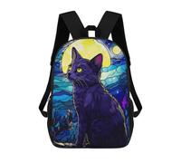 sinyumoney 3D Printed Russian Blue Cat Abstract School Book Bags Fashion Kids Large Capacity Backpack Children School Bag Travel Rucksacks 17inch