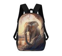 sinyumoney 3D Printed Safari Elephant Nature School Bag Boys Girls Children's School Backpack Casual Fashion Backpack for in School Or Travel 17inch