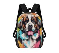 sinyumoney 3D Printed Saint Bernard Dog Graffiti School Bag Boys Girls Children's 17inch Backpack School Backpack Casual Fashion Backpack for in School Or Travel