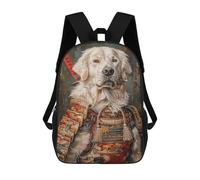 sinyumoney 3D Printed Samurai Dog Armor Painting-1 School Bags Kids 17inch Backpacks Casual Fashion School Bag Backpacks Book Bags for Boys Elementary And Middle School Students