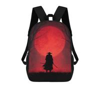 sinyumoney 3D Printed Samurai Moonlit Forest School Backpack for Kids Children's 17inch Backpacks Boy Girl Book Bags Kids School Bag