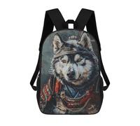 sinyumoney 3D Printed Samurai Wolf Armor Art Print School Backpack for Kids Children's 17inch Backpacks Boy Girl Book Bags Kids School Bag