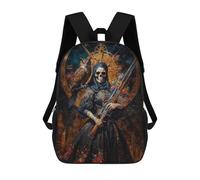 sinyumoney 3D Printed Santa Muerte with Owl And Rifle School Backpack Book 17inch Bags Fashion Backpacks Large Capacity Backpack Children Travel Rucksacks