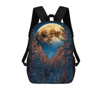 sinyumoney 3D Printed Santas Flight Through Forest School Backpack for Kids Children's 17inch Backpacks Boy Girl Book Bags Kids School Bag