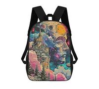 sinyumoney 3D Printed School Bag Abstract Space Kid's Backpack Bookbag Cute Rucksacks Waterproof Fashion Casual Schoolbag for Kids 17inch