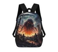 sinyumoney 3D Printed School Bag Alien Monster Invasion Kid's Backpack Bookbag Cute Rucksacks Waterproof Fashion Casual Schoolbag for Kids 17inch