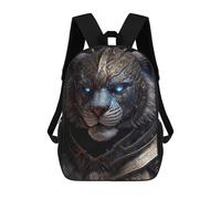 sinyumoney 3D Printed School Bag Armored Tiger Guardian Kid's Backpack Bookbag Cute Rucksacks Waterproof Fashion Casual Schoolbag for Kids 17inch
