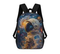 sinyumoney 3D Printed School Bag Astronaut in Space Kid's Backpack Bookbag Cute Rucksacks Waterproof Fashion Casual Schoolbag for Kids 17inch