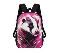 sinyumoney 3D Printed School Bag Badger Art Print-1 Kid's Backpack Bookbag Cute Rucksacks Waterproof Fashion Casual Schoolbag for Kids 17inch