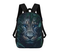 sinyumoney 3D Printed School Bag Blue-Eyed Tiger in Shadows Kid's Backpack Bookbag Cute Rucksacks Waterproof Fashion Casual Schoolbag for Kids 17inch