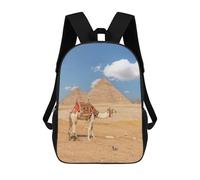 sinyumoney 3D Printed School Bag Camel In Giza Kid's Backpack Bookbag Cute Rucksacks Waterproof Fashion Casual Schoolbag for Kids 17inch