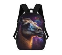 sinyumoney 3D Printed School Bag Camel in Space Artwork Kid's Backpack Bookbag Cute Rucksacks Waterproof Fashion Casual Schoolbag for Kids 17inch