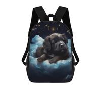 sinyumoney 3D Printed School Bag Cloudy Dreams Puppy Serenity Kid's Backpack Bookbag Cute Rucksacks Waterproof Fashion Casual Schoolbag for Kids 17inch