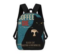 sinyumoney 3D Printed School Bag Coffee Or Die Kid's Backpack Bookbag Cute Rucksacks Waterproof Fashion Casual Schoolbag for Kids 17inch