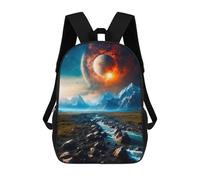 sinyumoney 3D Printed School Bag Collapse Kid's Backpack Bookbag Cute Rucksacks Waterproof Fashion Casual Schoolbag for Kids 17inch