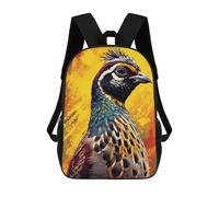 sinyumoney 3D Printed School Bag Colorful Bird Portrait Kid's Backpack Bookbag Cute Rucksacks Waterproof Fashion Casual Schoolbag for Kids 17inch