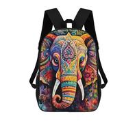 sinyumoney 3D Printed School Bag Colorful Elephant Mandala Art-2 Kid's Backpack Bookbag Cute Rucksacks Waterproof Fashion Casual Schoolbag for Kids 17inch