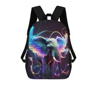 sinyumoney 3D Printed School Bag Colorful Fantasy Elephant Artwork Kid's Backpack Bookbag Cute Rucksacks Waterproof Fashion Casual Schoolbag for Kids 17inch