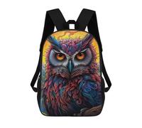 sinyumoney 3D Printed School Bag Colorful Fantasy Owl Art-4 Kid's Backpack Bookbag Cute Rucksacks Waterproof Fashion Casual Schoolbag for Kids 17inch