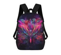 sinyumoney 3D Printed School Bag Colorful Feathered Mask Artwork Kid's Backpack Bookbag Cute Rucksacks Waterproof Fashion Casual Schoolbag for Kids 17inch