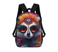 sinyumoney 3D Printed School Bag Colorful Fox with Goggles Kid's Backpack Bookbag Cute Rucksacks Waterproof Fashion Casual Schoolbag for Kids 17inch