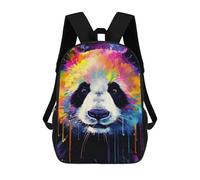 sinyumoney 3D Printed School Bag Colorful Panda Art Print-7 Kid's Backpack Bookbag Cute Rucksacks Waterproof Fashion Casual Schoolbag for Kids 17inch