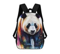 sinyumoney 3D Printed School Bag Colorful Panda Art Print Kid's Backpack Bookbag Cute Rucksacks Waterproof Fashion Casual Schoolbag for Kids 17inch
