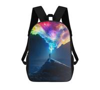 sinyumoney 3D Printed School Bag Colorful Sky Man Mountain Kid's Backpack Bookbag Cute Rucksacks Waterproof Fashion Casual Schoolbag for Kids 17inch