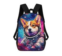 sinyumoney 3D Printed School Bag Corgi Astronaut in Space -12 Kid's Backpack Bookbag Cute Rucksacks Waterproof Fashion Casual Schoolbag for Kids 17inch